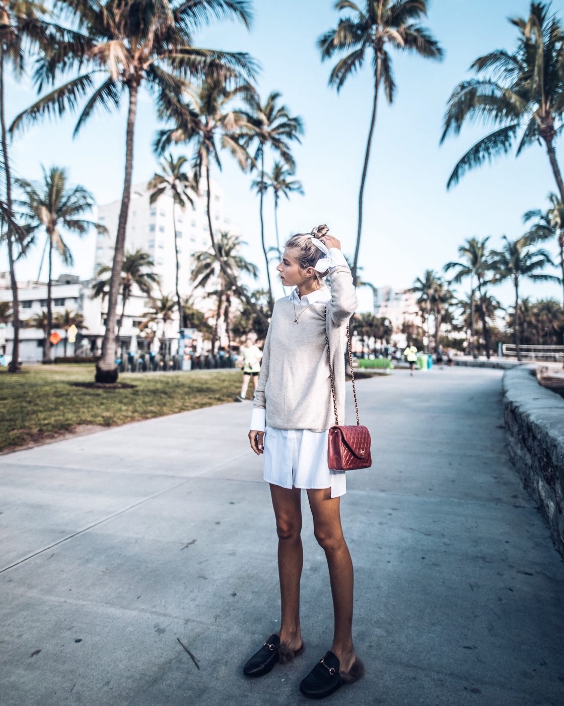 Spring Vibes in Miami Long Blouse w light Knit debiflue